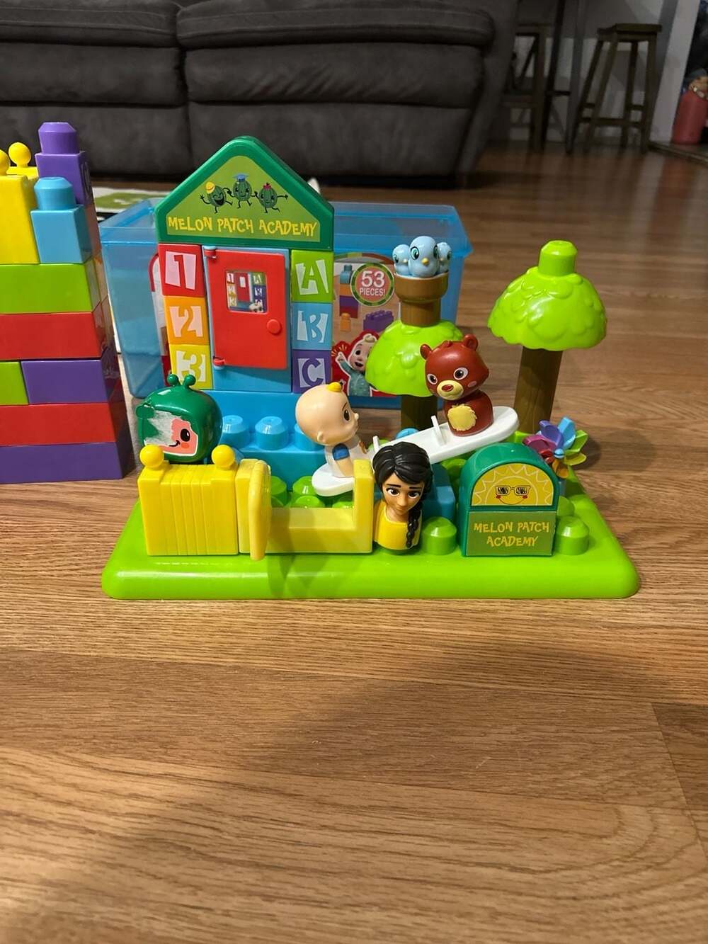 CoComelon Melon Patch Academy 53-Piece Building Block Set with 6 Figures